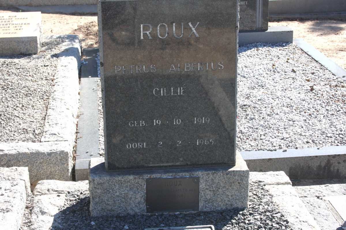 ROUX Petrus Albertus Cillie 1919-1965 &amp; Hester Elizabeth Nel VICTOR 1924-1999
