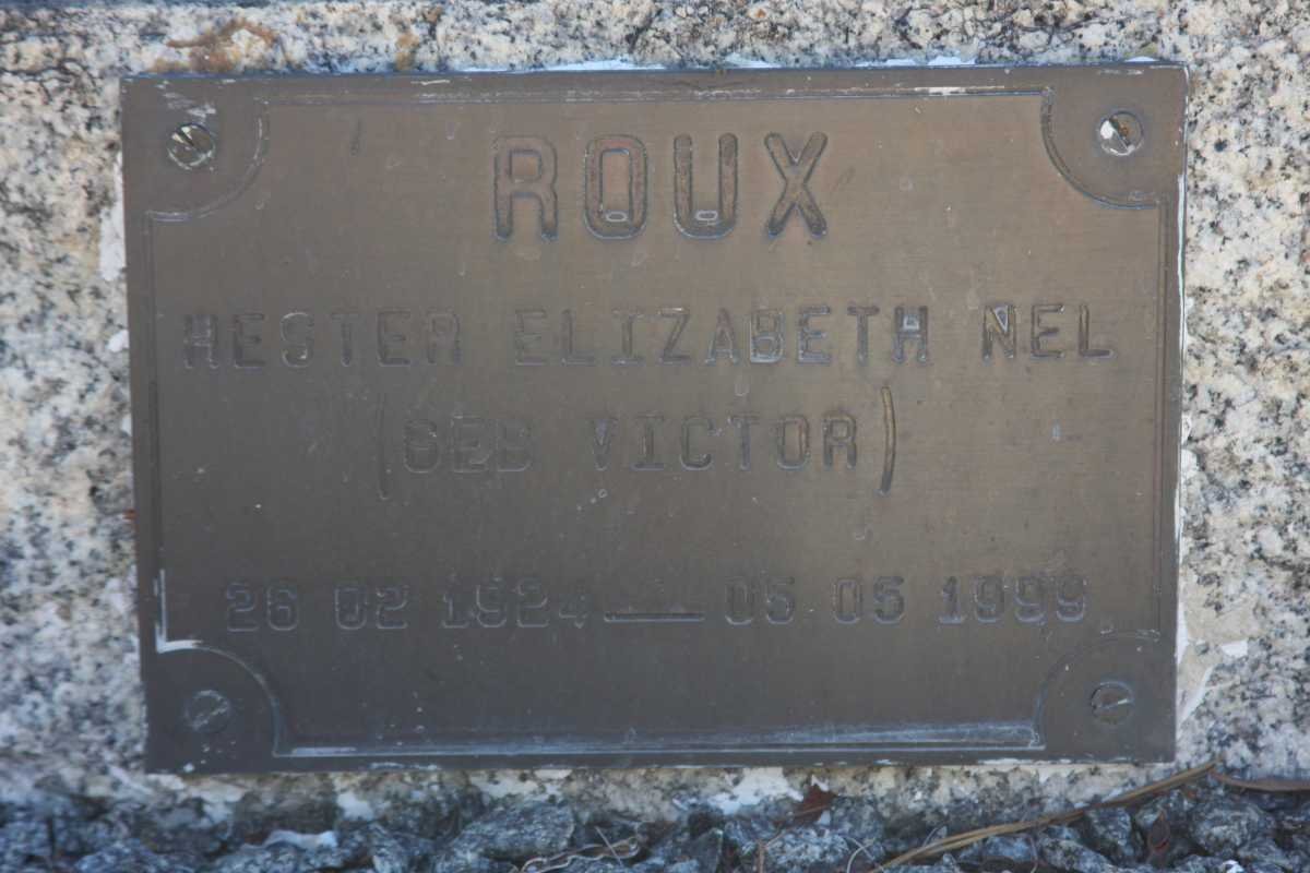 ROUX Hester Elizabeth Nel nee VICTOR 1924-1999