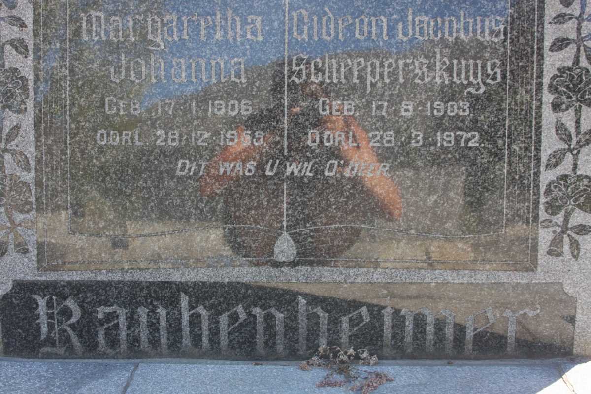 RAUBENHEIMER Gideon Jacobus Scheepers Kuys 1903-1972 &amp; Margaretha Johanna 1906-1955?
