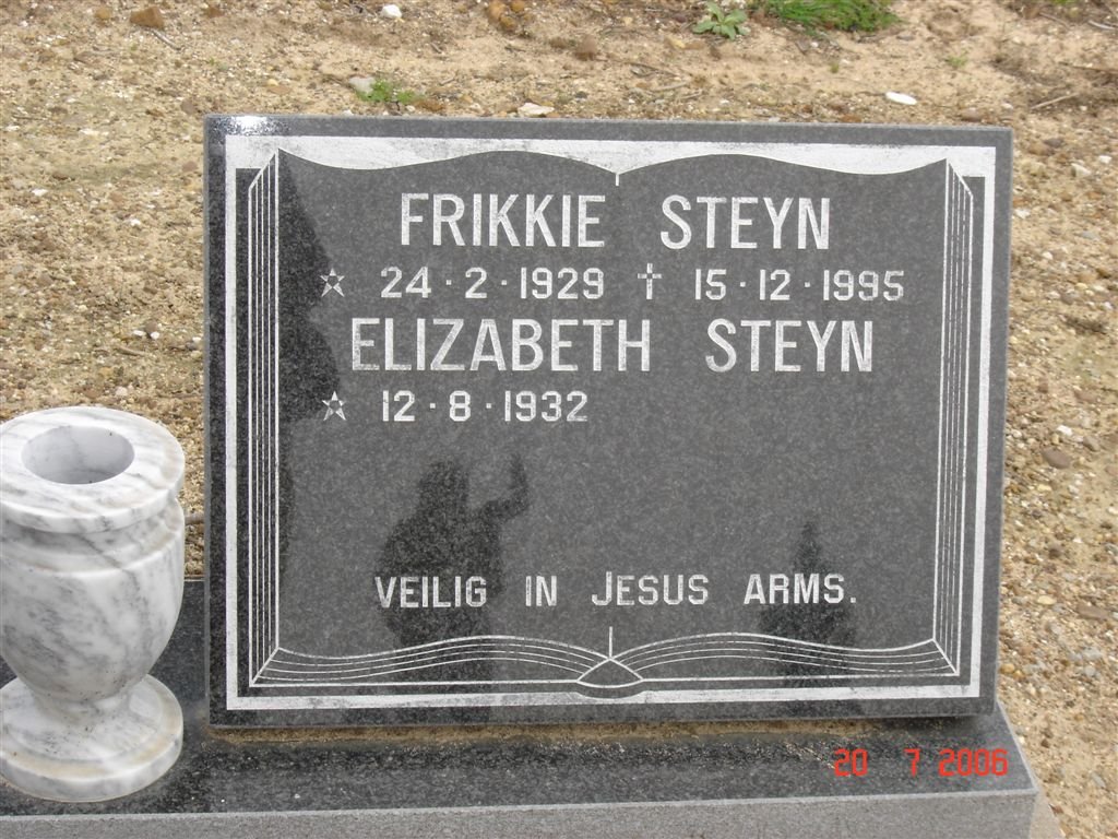 STEYN Frikkie 1929-1995 &amp; Elizabeth 1932-