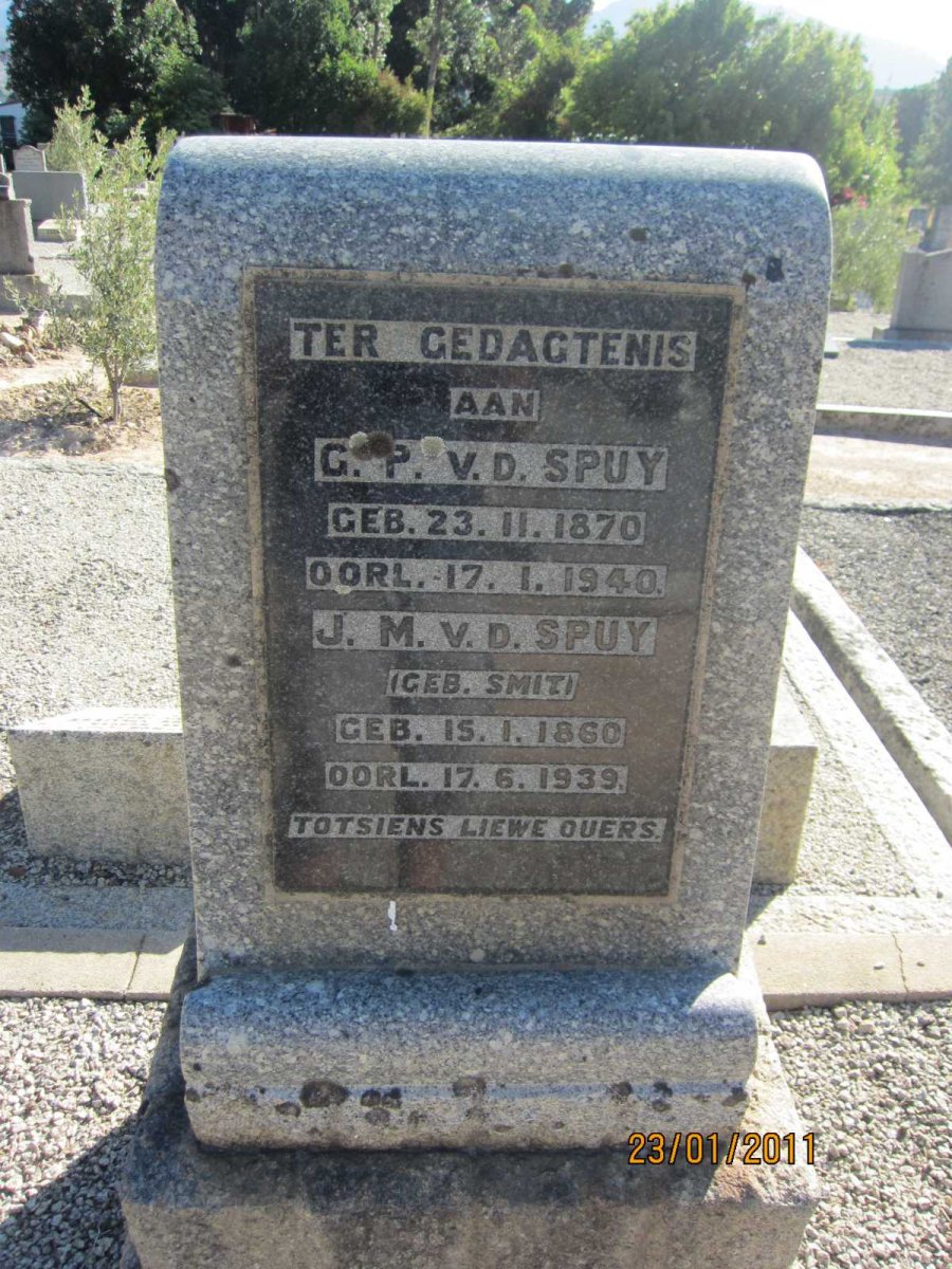 SPUY G.P., v.d. 1870-1940 &amp; J.M. SMIT 1860-1939