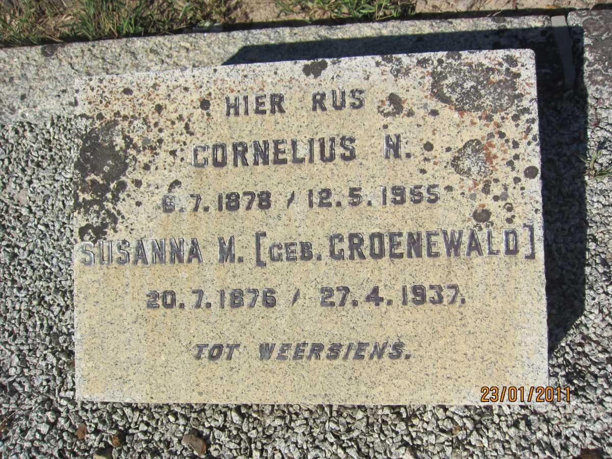 SWART Cornelius H. 1878-1955 &amp; Susanna M. GROENEWALD 1876-1937 