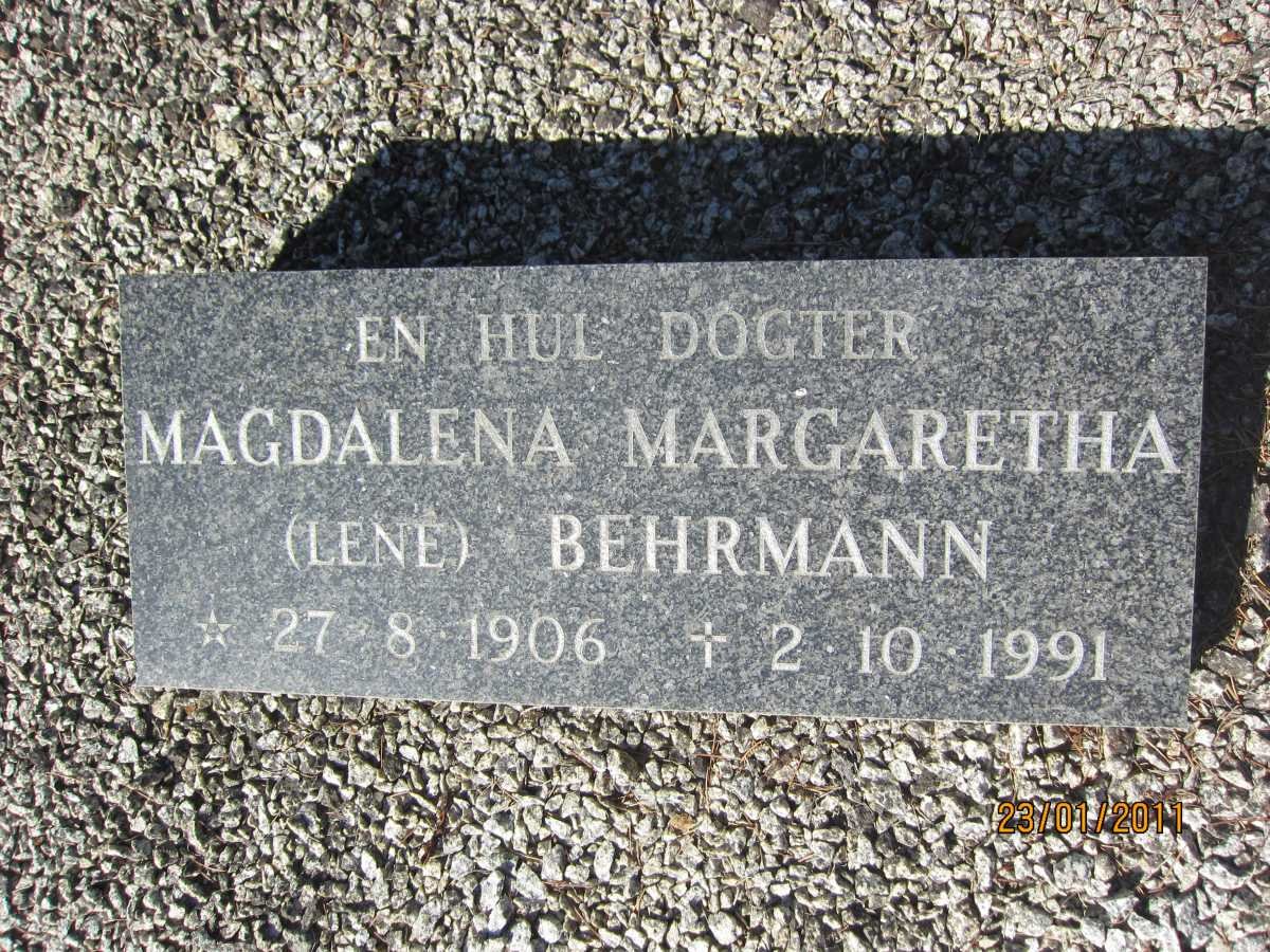 BEHRMANN Magdalena Margaretha 1906-1991