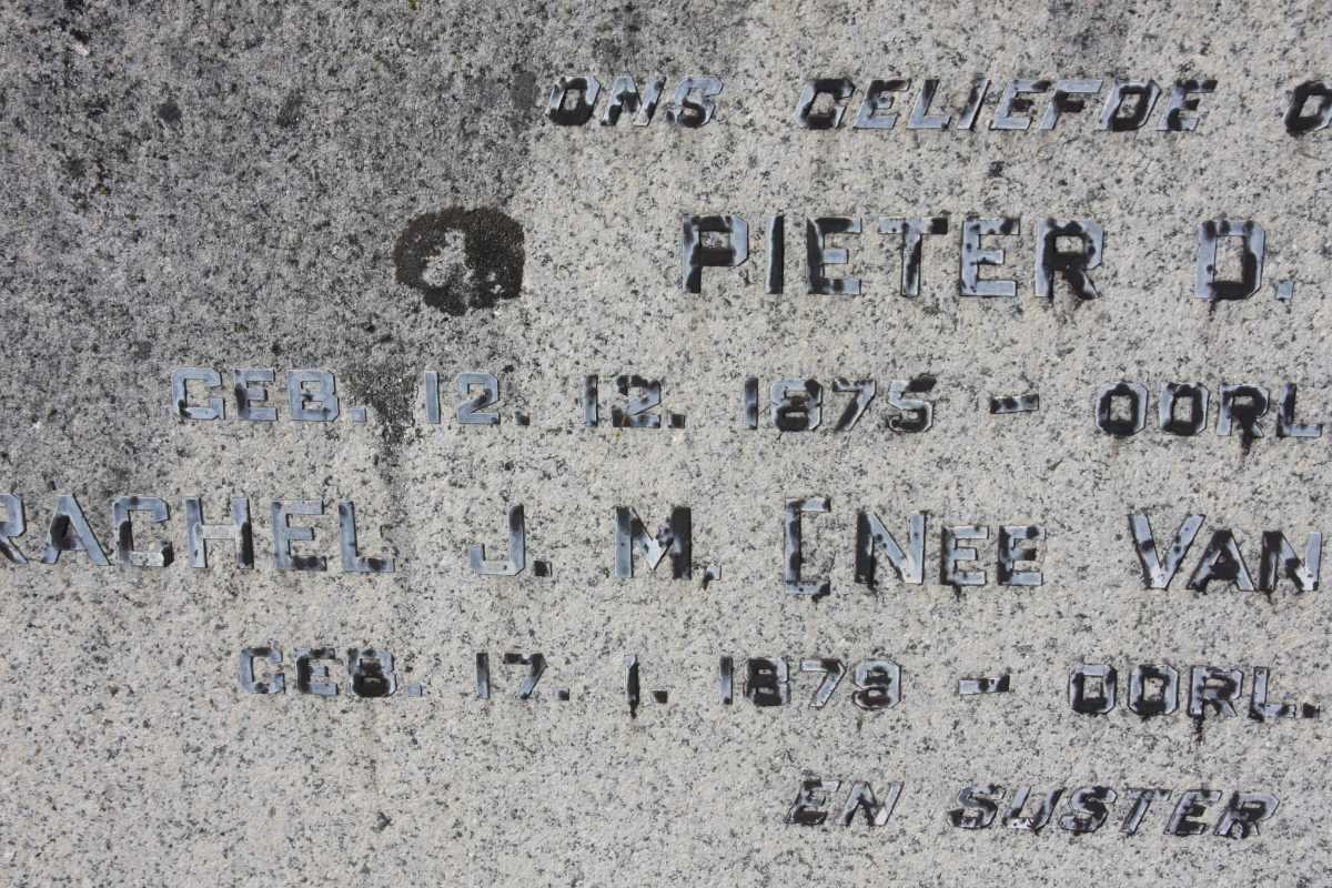 TOIT Pieter O.S., du 1875-1958 &amp; Rachel J.M. VAN DER MERWE 1879-1919 :: DU TOIT Ragie 1910-1921