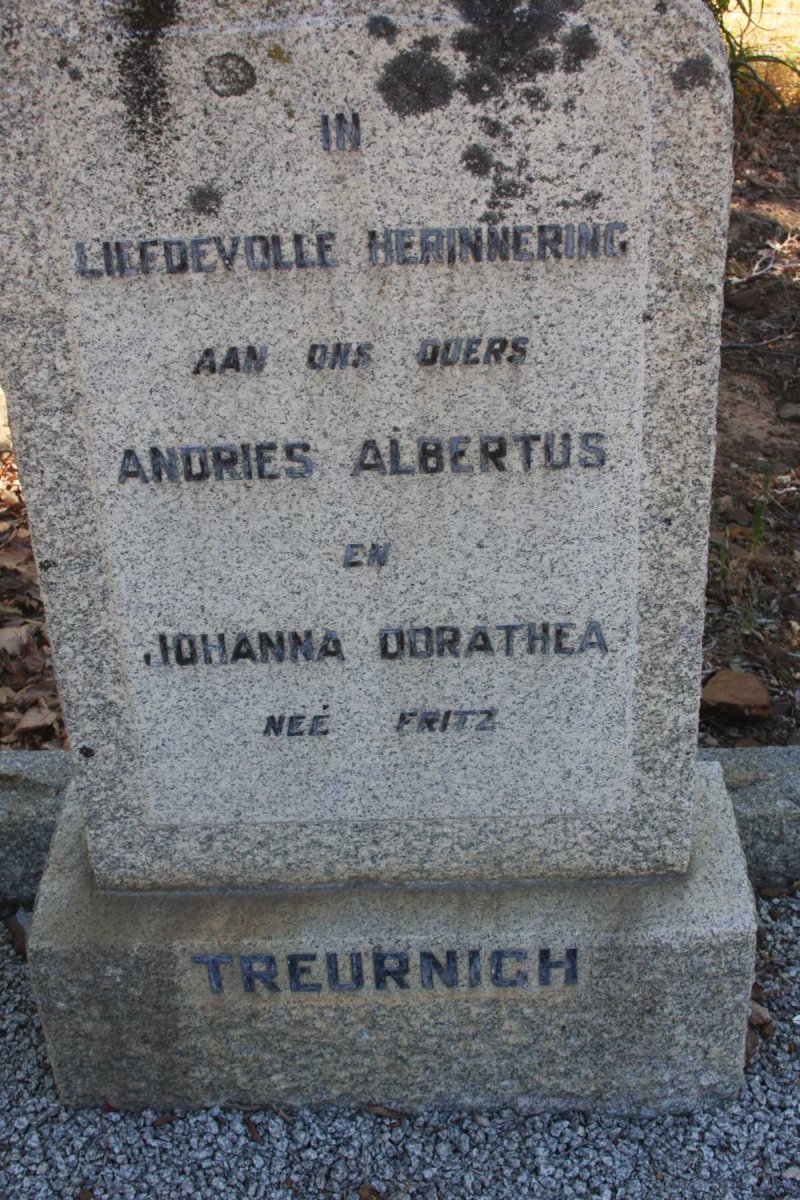 TREURNICH Andries Albertus &amp; Johanna Dorathea FRITZ