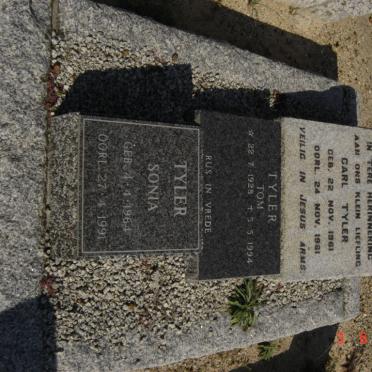 TYLER Carl 1961-1961 :: TYLER Tom 1928-1994 :: TYLER Sonia 1964-1991