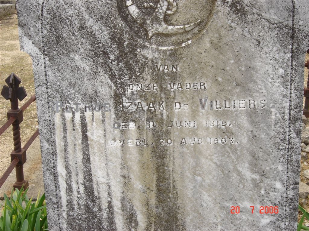 VILLIERS Petrus Izaak, de 1819-1908