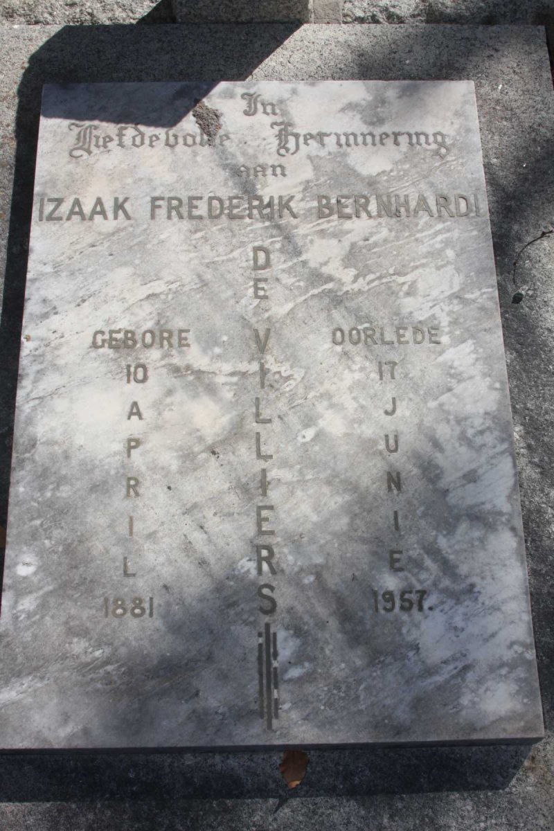 VILLIERS Izaak Frederik Bernardi, de 1881-1957