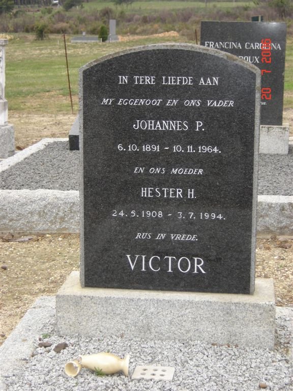 VICTOR Johannes P. 1891-1964 &amp; Hester H. 1908-1994
