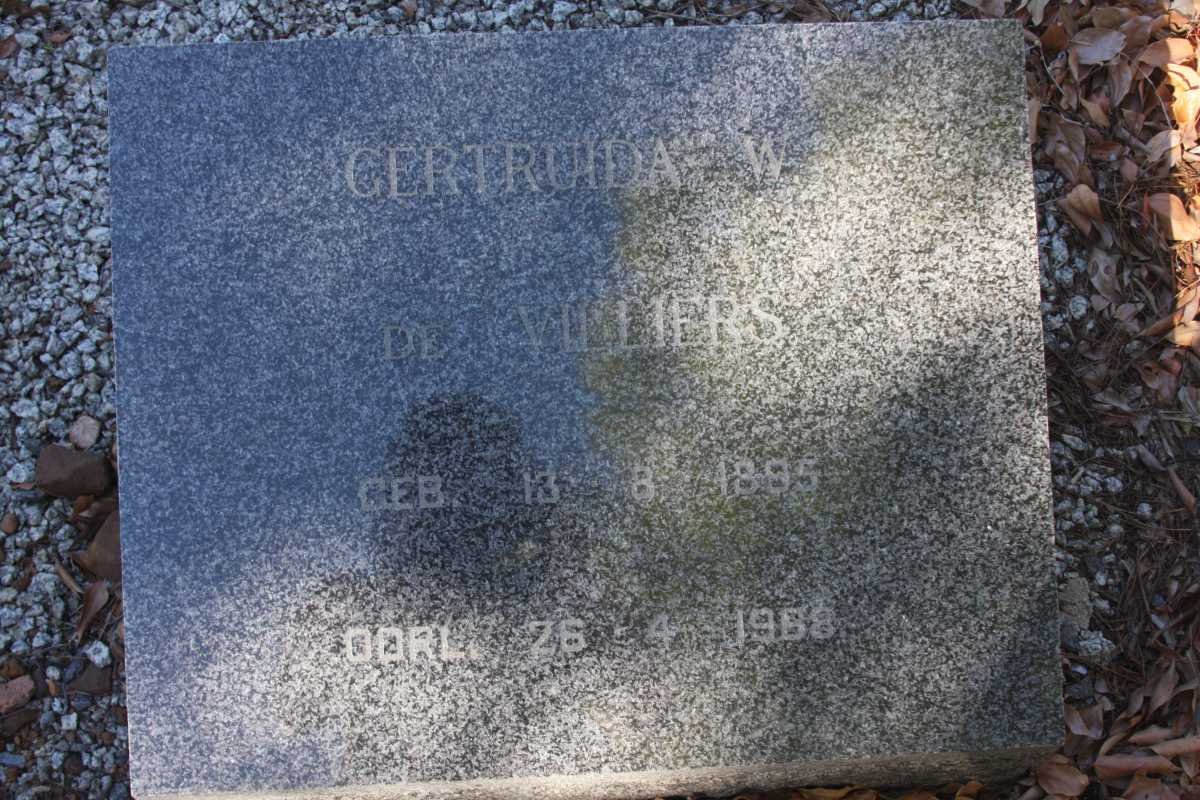 VILLIERS Getruida W.O., de 1895-1968
