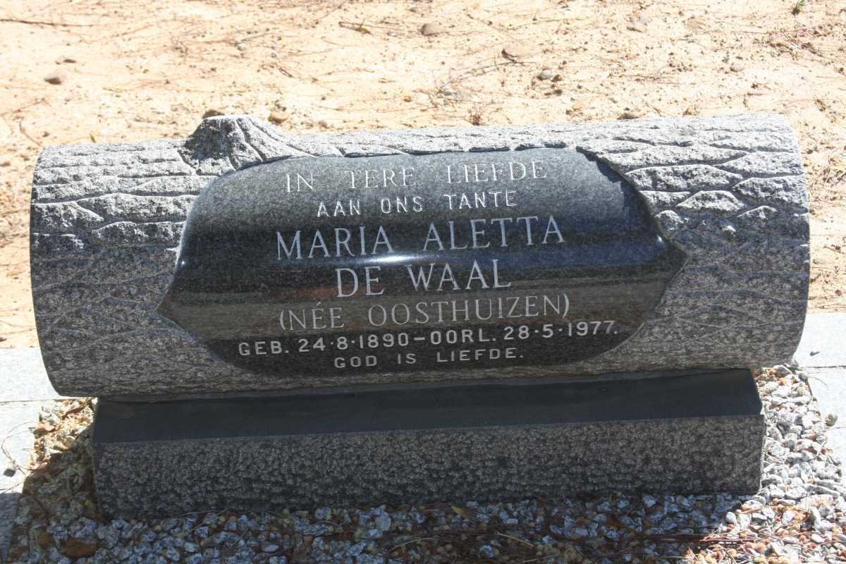 WAAL Maria Aletta, de nee OOSTHUIZEN 1890-1977