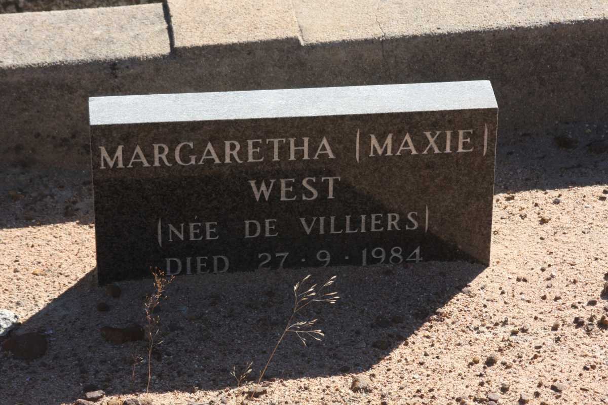 WEST Margaretha nee DE VILLIERS -1984