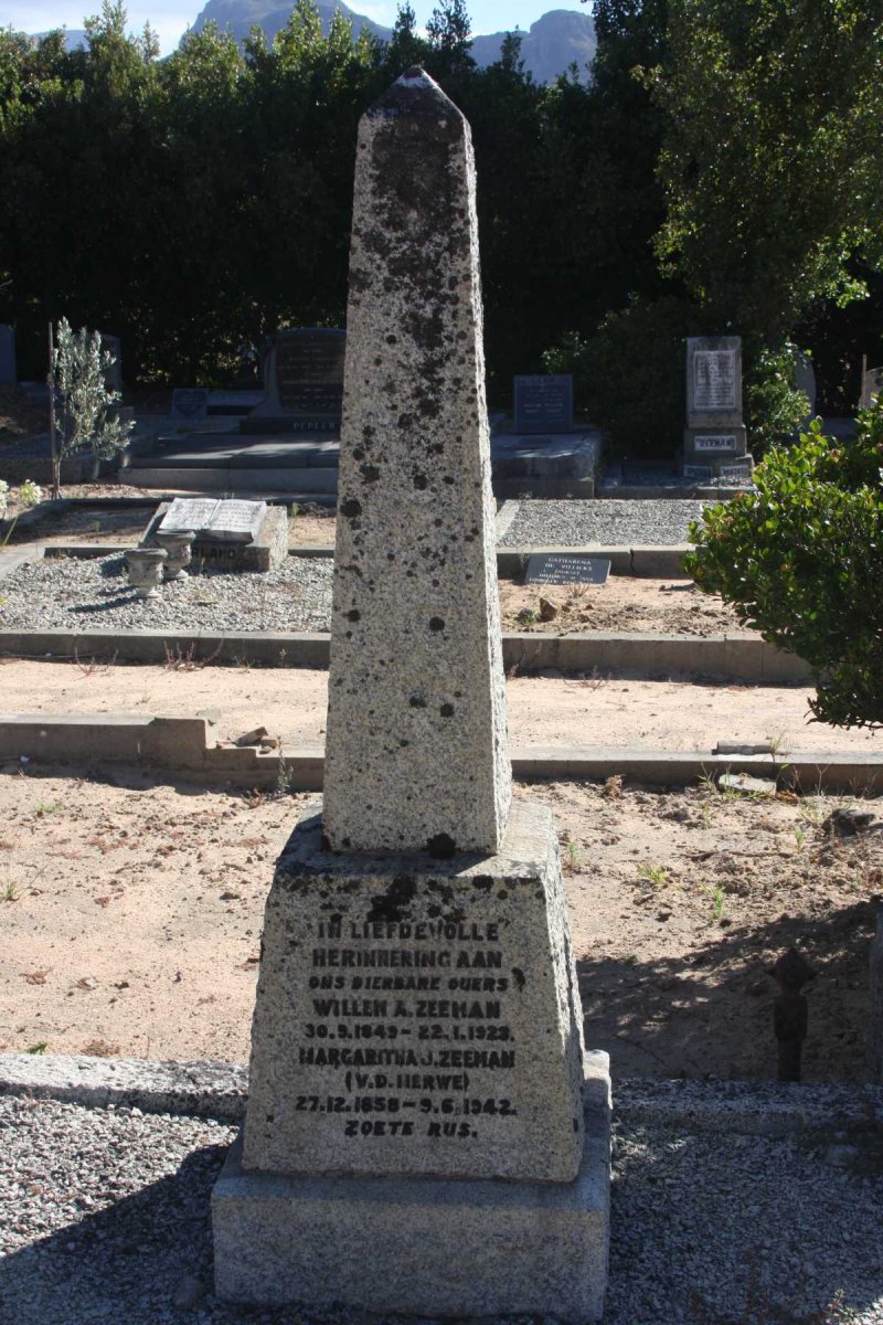 ZEEMAN Willem A. 1849-1923 &amp; Margaritha J. V.D. MERWE 1858-1942