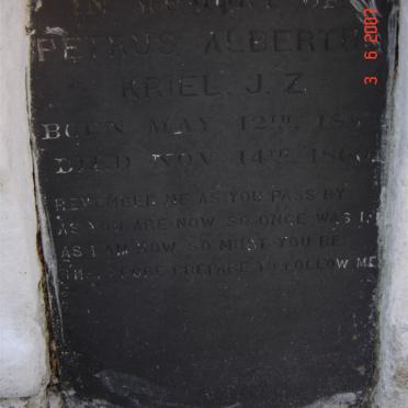 KRIEL Petrus Albertus 18??-1860?