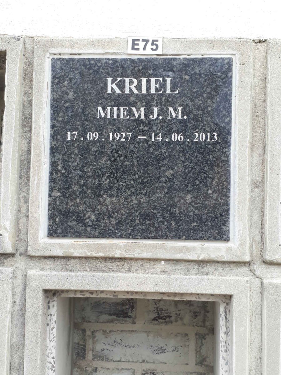 KRIEL Miem J.M. 1927-2013