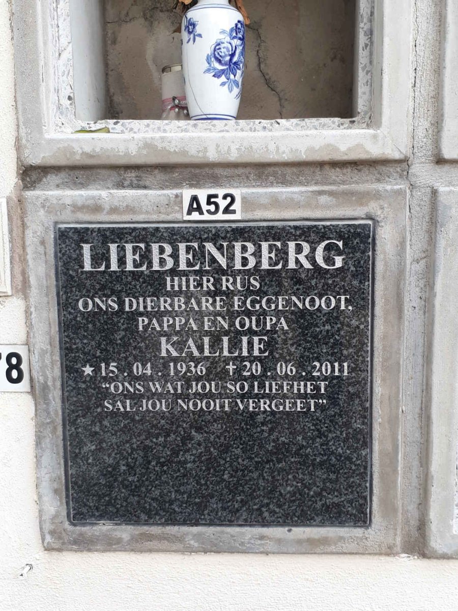 LIEBENBERG Kallie 1936-2011