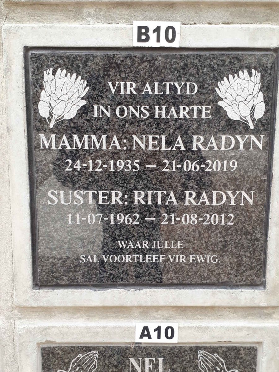 RADYN Nela 1935-2019 :: RADYN Rita 1962-2012