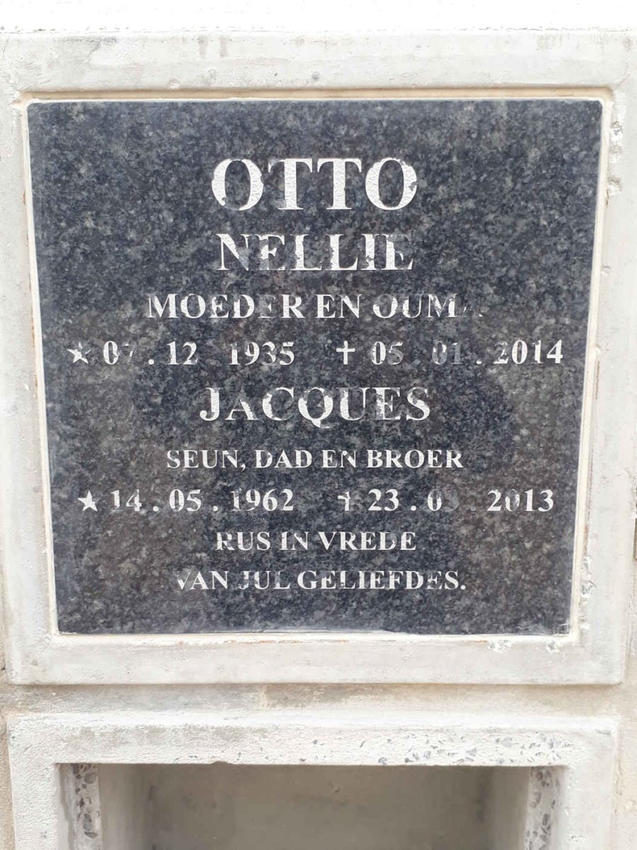 OTTO Nellie 1935-2014 :: OTTO Jacques 1962-2013