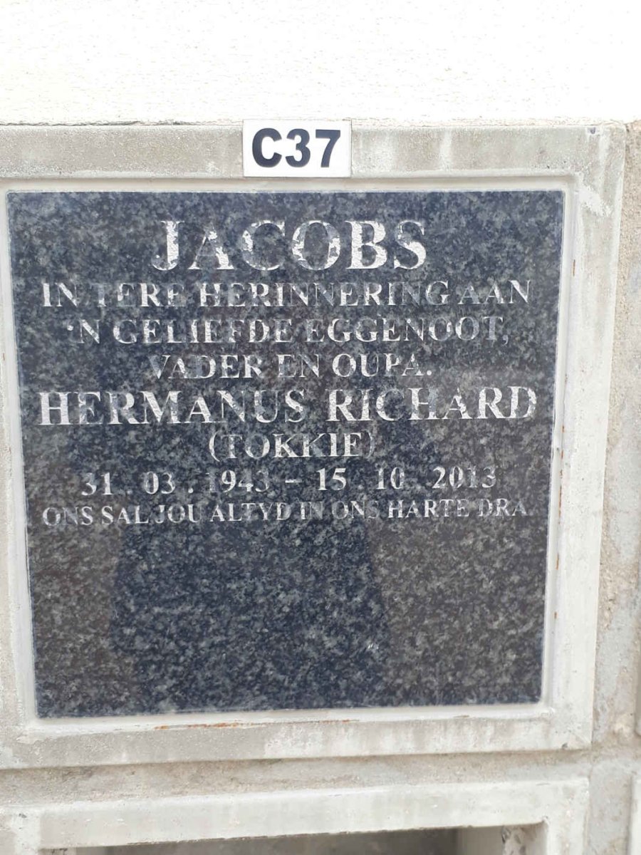 JACOBS Hermanus Richard 1943-2013