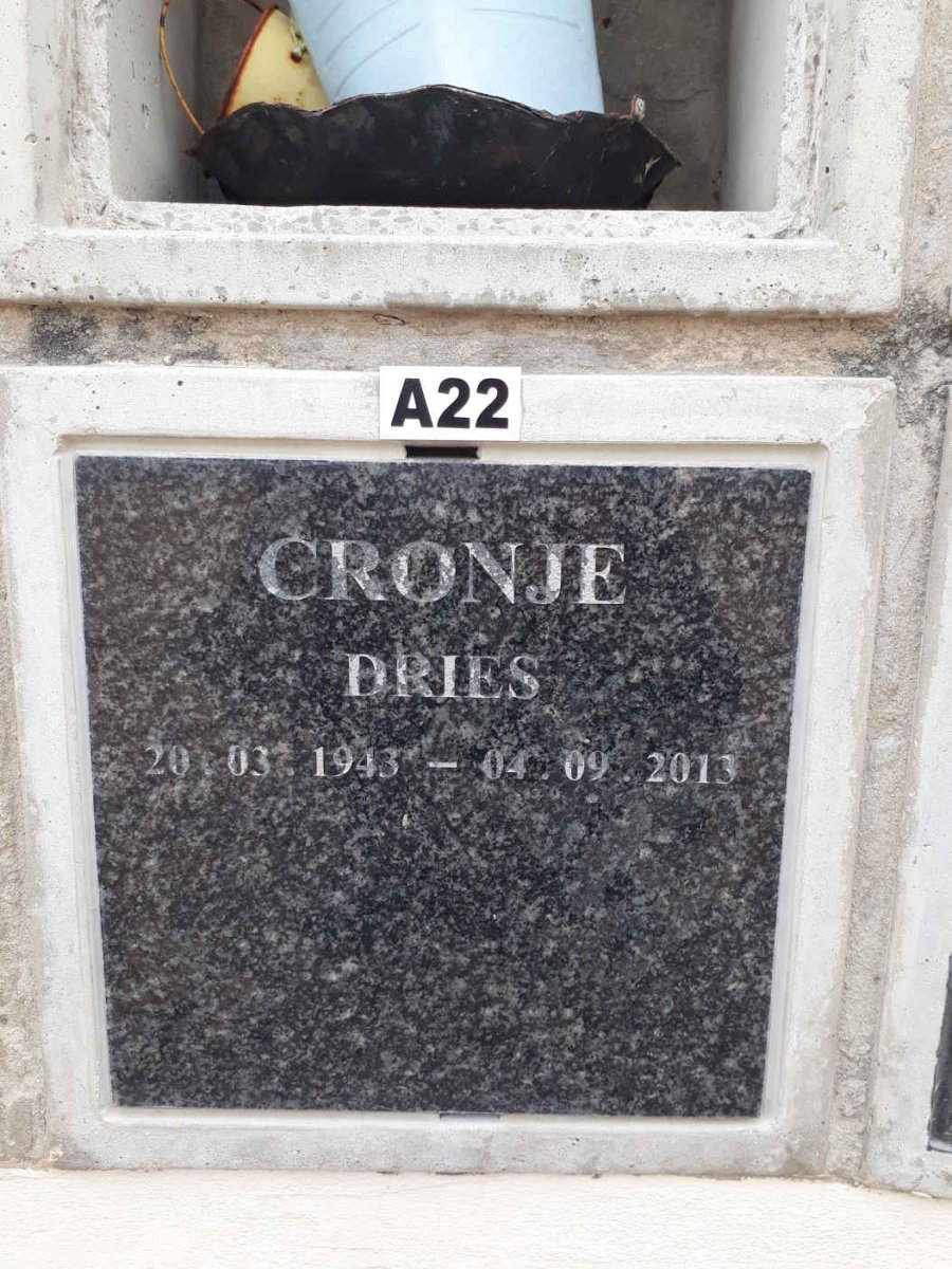 CRONJE Dries 1943-2013