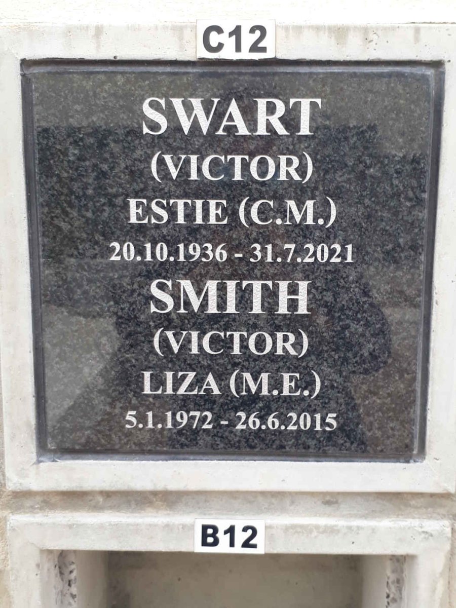SWART Estie C.M. nee VICTOR 1936-2021 :: SMITH Liza M.E. nee VICTOR 1972-2015
