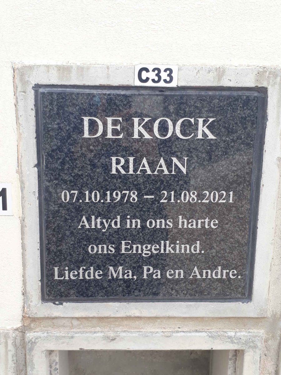 KOCK Riaan, de 1978-2021