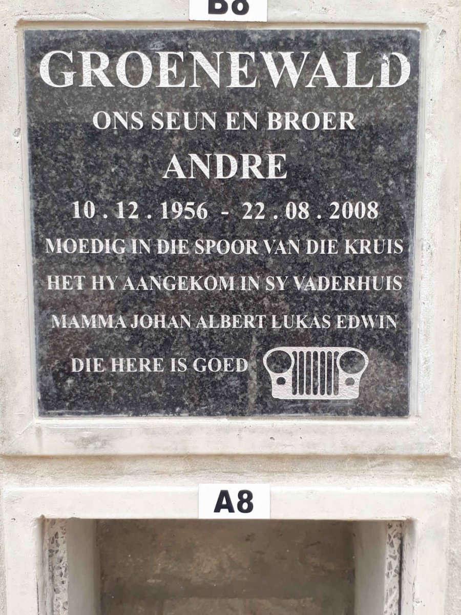 GROENEWALD Andre 1956-2008