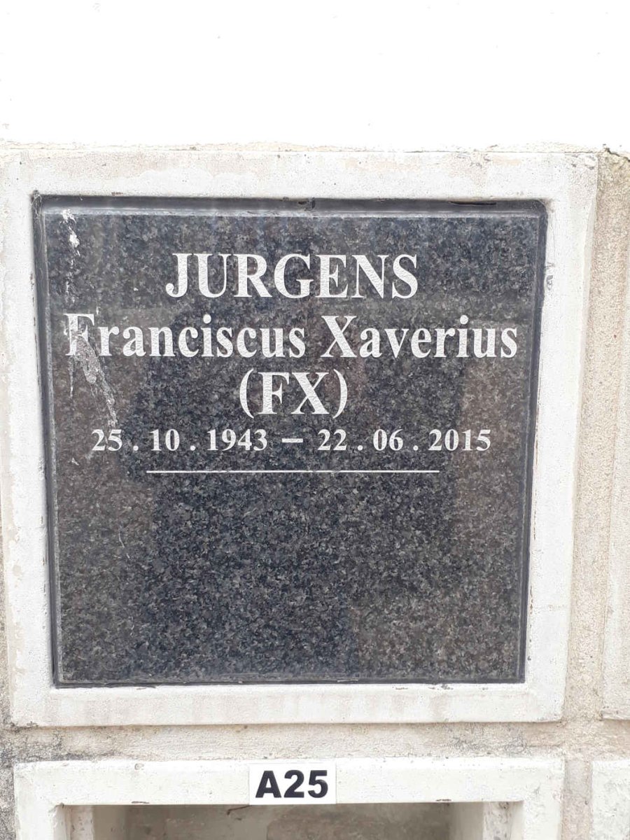 JURGENS Franciscus Xaverius 1943-2015