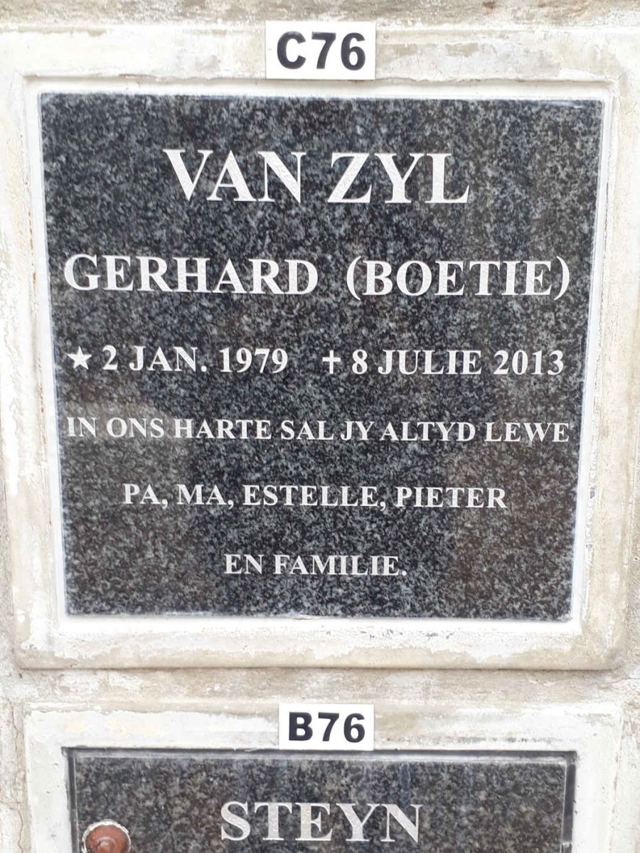 ZYL Gerhard, van 1979-2013