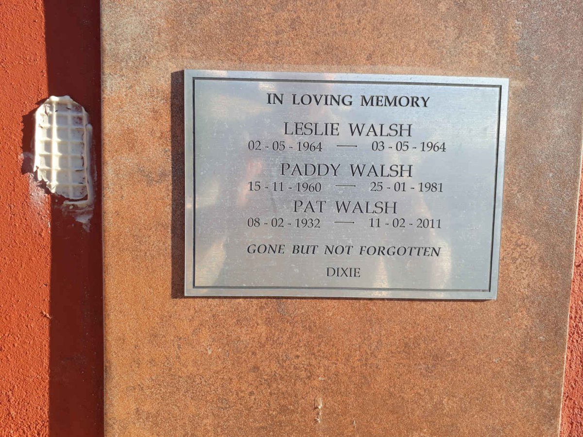 WALSH Pat 1932-2011 :: WALSH Paddy 1960-1981 :: WALSH Leslie 1964-1964