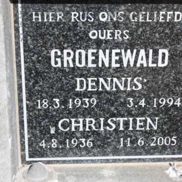 GROENEWALD Dennis 1939-1994 &amp; Christien 1936-2005