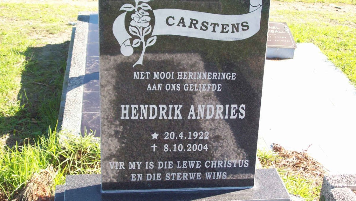 CARSTENS Hendrik Andries 1922-2004