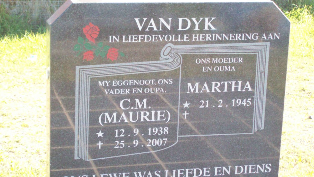 DYK C.M., van 1938-2007 &amp; Martha 1945-