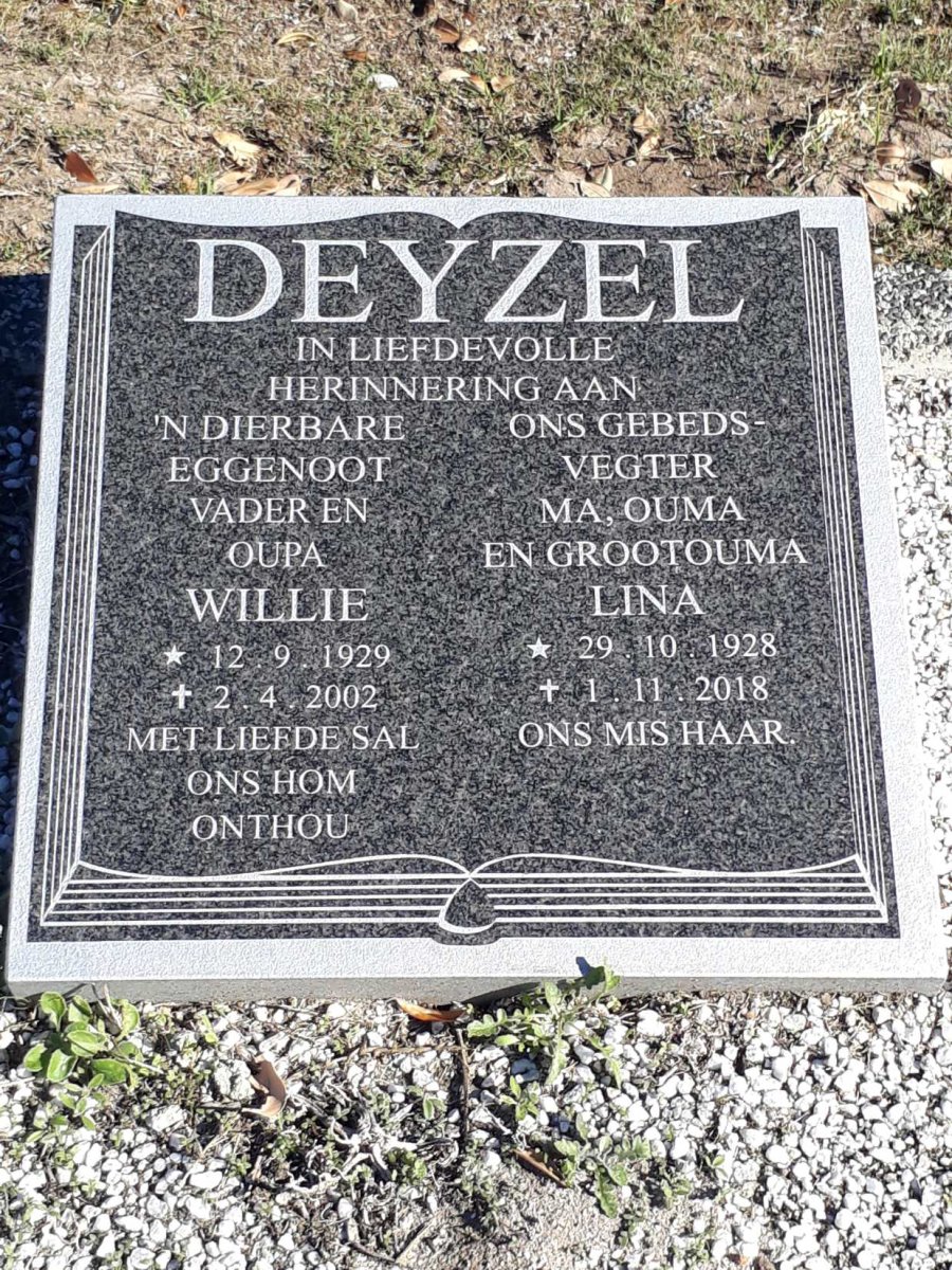 DEYZEL Willie 1929-2002 &amp; Lina Hester 1928-2018