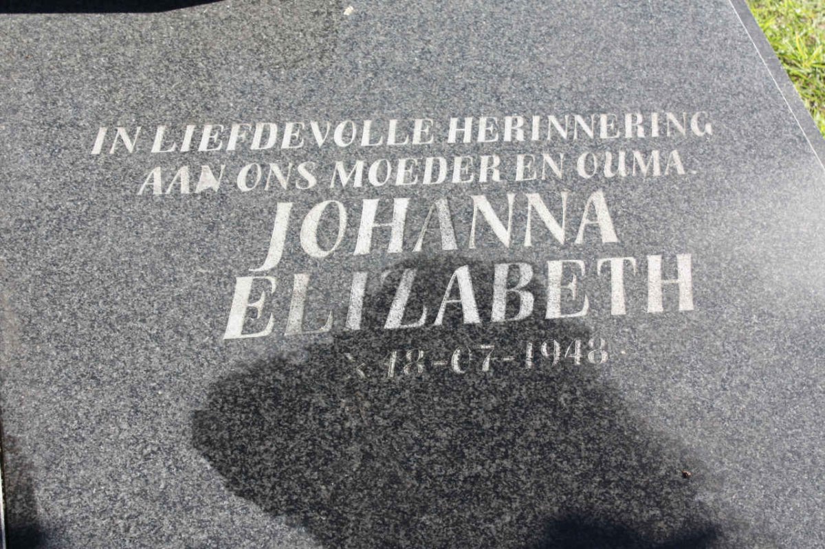 HUMAN Ole Andries 1943-2000 &amp; Johanna Elizabeth 1948-