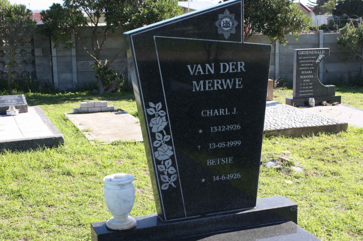 MERWE Charl J., van der 1926-1999 &amp; Betsie 1926-