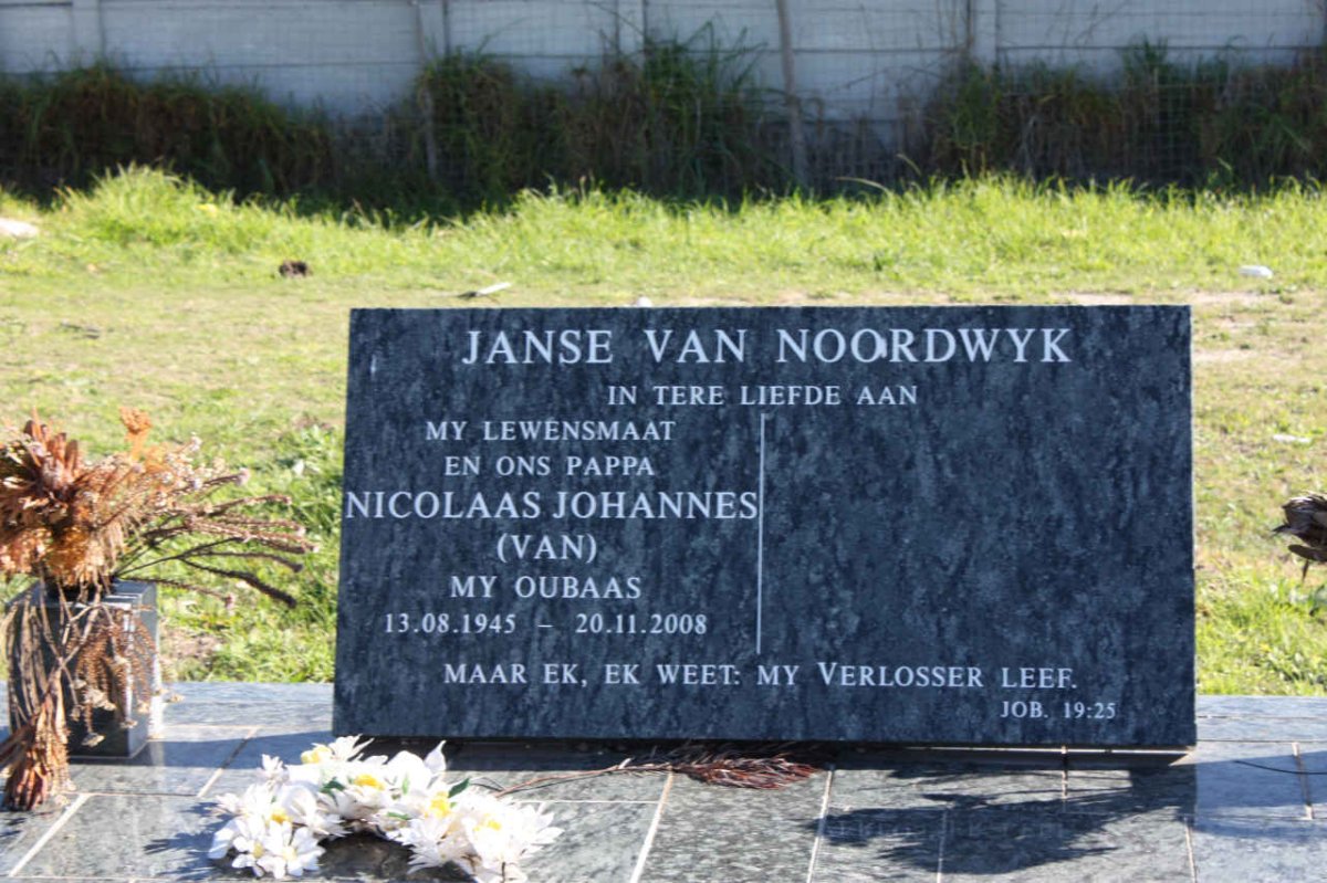 NOORDWYK Nicolaas Johannes, Janse van 1945-2008