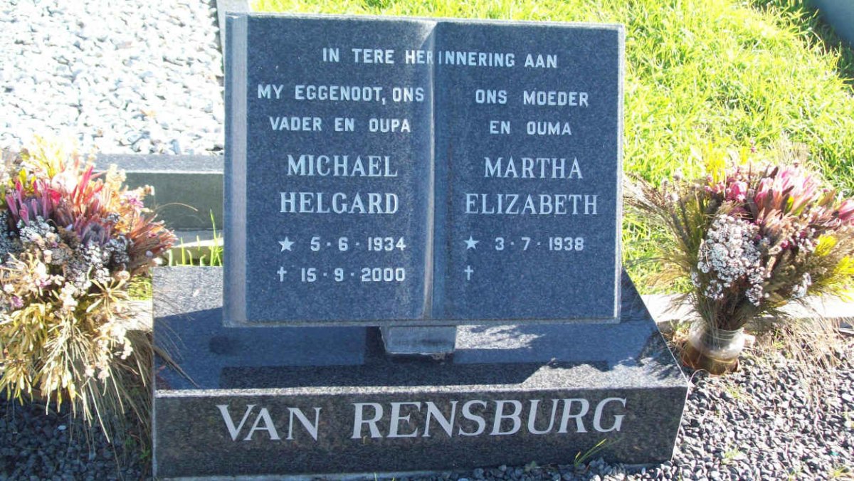 RENSBURG Michiel Helgaard, van 1934-2000 &amp; Martha Elizabeth 1938-