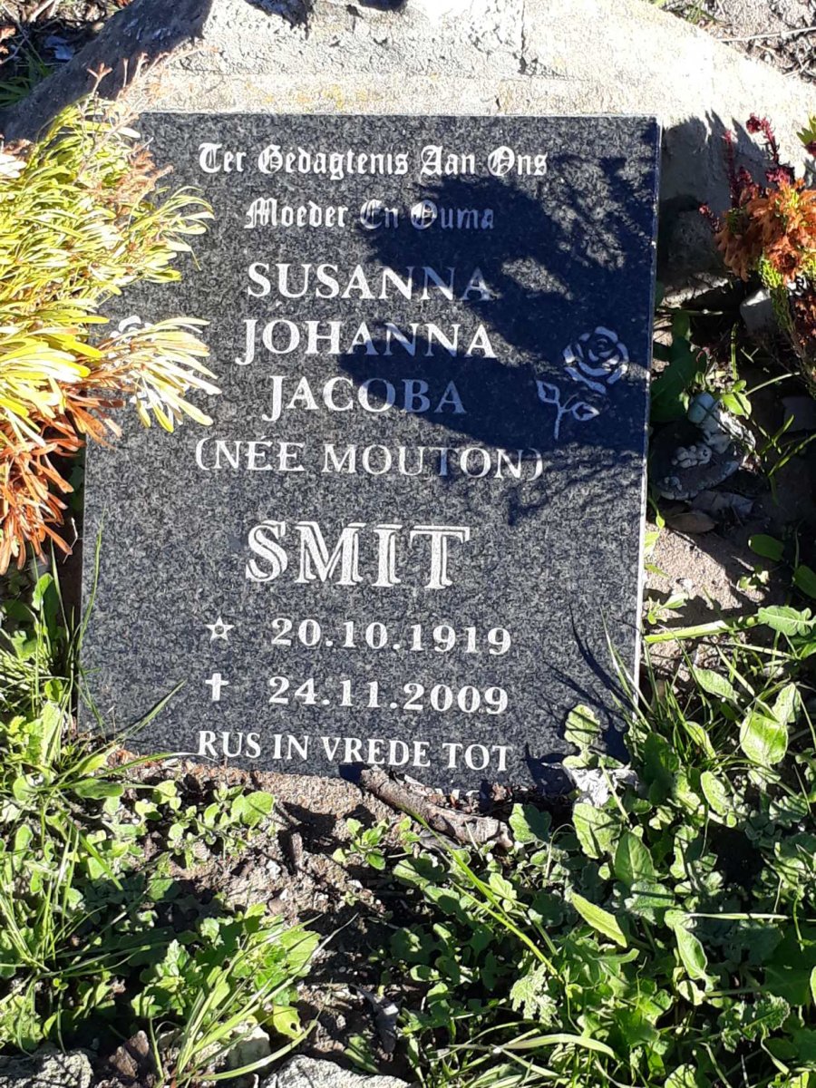 SMIT Susanna Johanna Jacoba nee MOUTON 1919-2009
