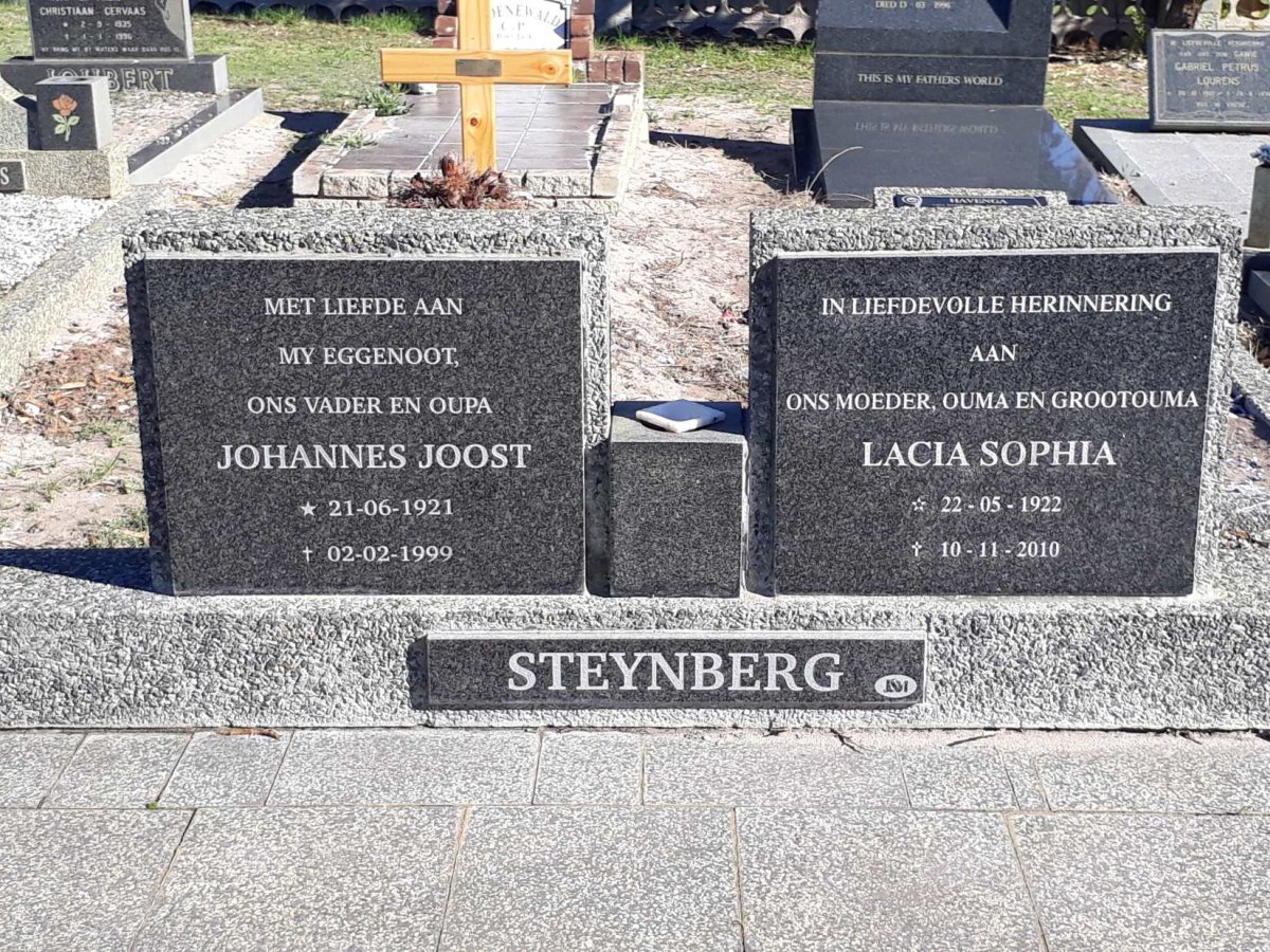 STEYNBERG Johannes Joost 1921-1999 &amp; Lacia Sophia 1922-2010