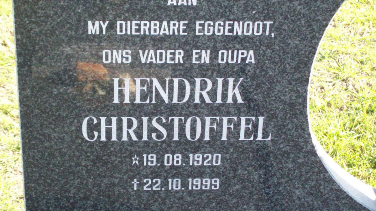 WET Hendrik Christoffel, de 1920-1999 &amp; Elizabeth Bland 1925-2009