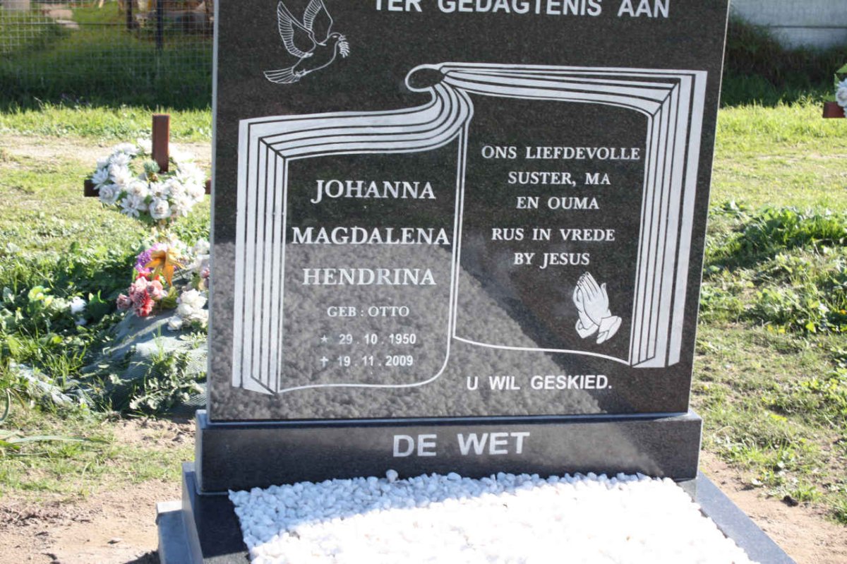 WET Johanna Magdalena Hendrina, de nee OTTO 1950-2009