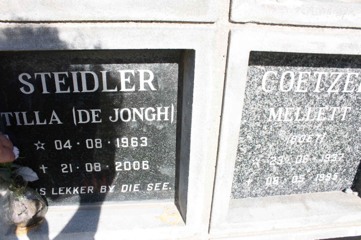 STEIDLER Tilla nee DE JONGH 1963-2006