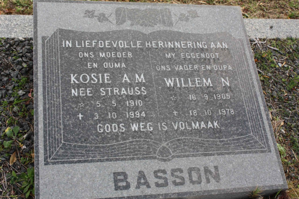 BASSON Willem N. 1905-1978 &amp; A.M. STRAUSS 1910-1994