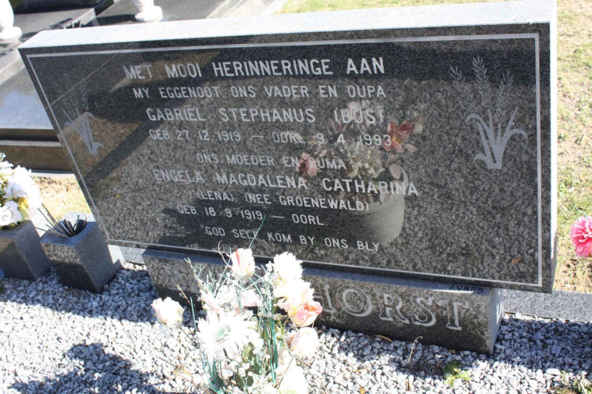BADENHORST Gabriel Stephanus 1919-1993 &amp; Engela Magdalena Catharina GROENEWALD 1919-