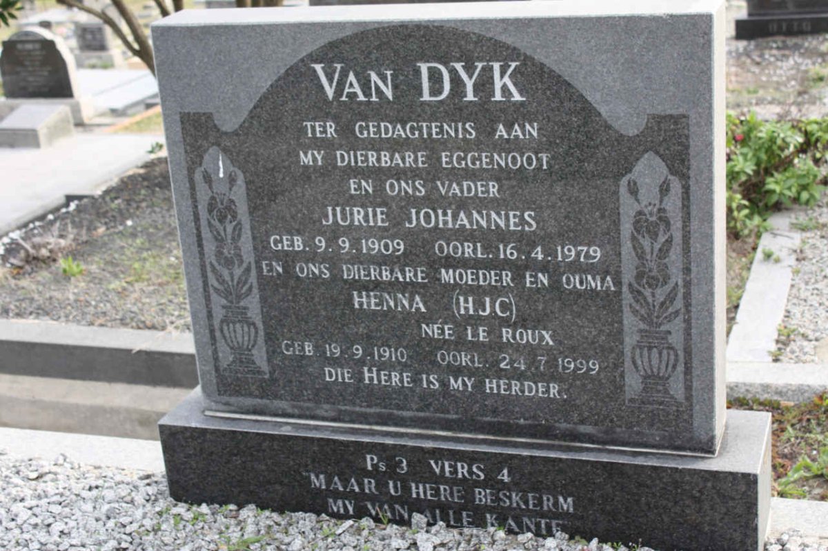 DYK Jurie Johannes, van 1909-1979 &amp; H.J.C. LE ROUX 1910-1999