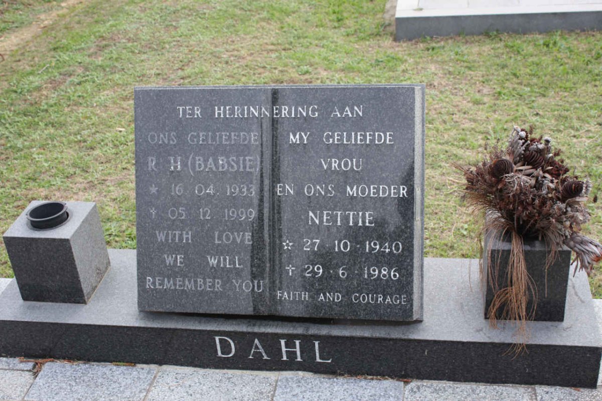 DAHL R.H. 1933-1999 &amp; Nettie 1940-1986