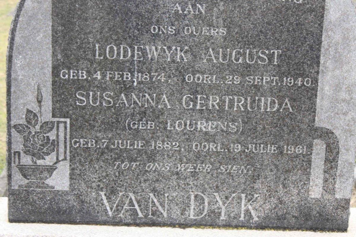DYK Lodewyk Ernst, van1984-1940 &amp; Susanna Gertruida LOURENS 1882-1961