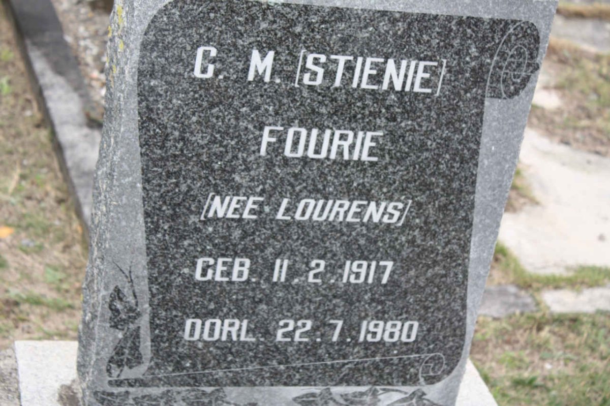 FOURIE G.M. nee LOURENS 1917-1980