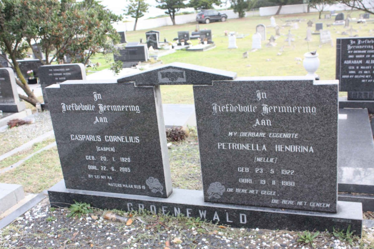 GROENEWALD Casparus Cornelius 1920-2005 &amp; Petronella Hendrina 1922-1980